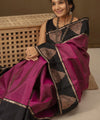 Purple Jacquard Silk Saree | Festival & Ceremony Wear