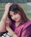 Purple Jacquard Silk Saree | Festive & Party Wear