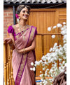 Purple Jacquard Silk Saree | Festive & Party Wear