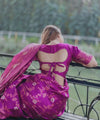 Purple Jacquard Silk Saree | Festive & Party Wear