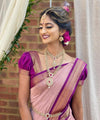 Purple Jacquard Silk Saree | Festive & Party Wear