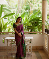 Purple Jacquard Silk Saree | Rich Zari Border Saree