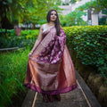 Purple Jacquard Silk Saree | Rich Zari Border Saree