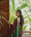 Purple Jacquard Silk Saree | Rich Zari Border Saree
