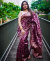 Purple Jacquard Silk Saree | Rich Zari Border Saree