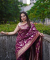 Purple Jacquard Silk Saree | Rich Zari Border Saree
