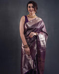 Purple Jacquard Silk Saree | Traditional Wedding Wear