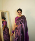 Purple Jacquard Silk Saree | Traditional Wedding Wear