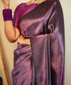 Purple Jacquard Silk Saree | Traditional Wedding Wear