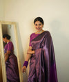 Purple Jacquard Silk Saree | Traditional Wedding Wear