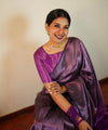 Purple Jacquard Silk Saree | Traditional Wedding Wear