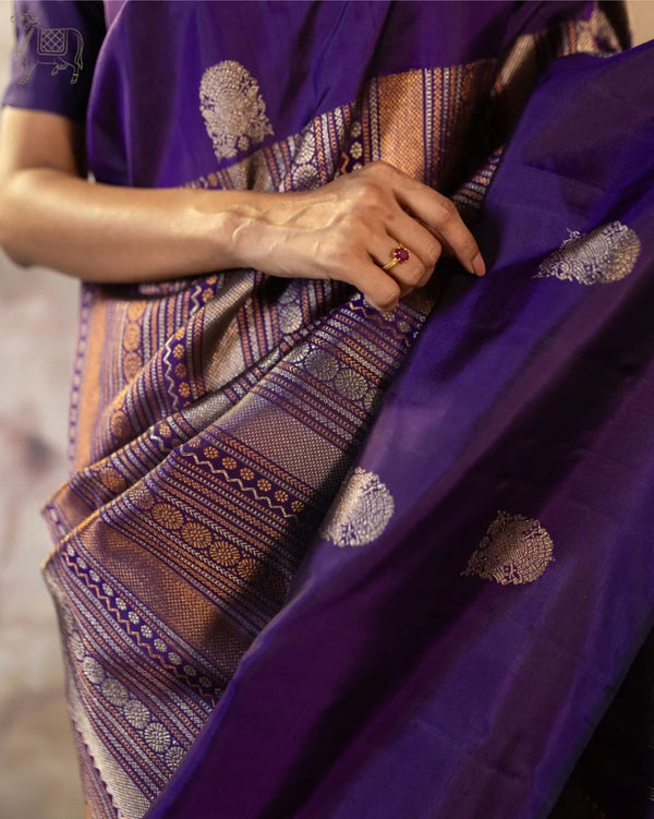Purple Jacquard Silk Saree | Wedding & Festive Wear