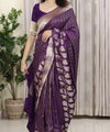 Purple Jacquard Silk Saree | Wedding & Reception Wear