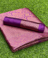 Purple Jacquard Silk Saree | Wedding & Reception Wear