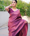 Purple Jacquard Silk Saree | Wedding & Reception Wear