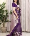 Purple Jacquard Silk Saree | Wedding & Reception Wear