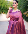 Purple Jacquard Silk Saree | Wedding & Reception Wear