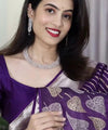 Purple Jacquard Silk Saree | Wedding & Reception Wear