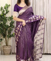 Purple Jacquard Silk Saree | Wedding & Reception Wear