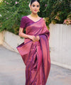 Purple Jacquard Silk Saree | Wedding & Reception Wear