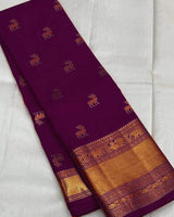 Purple Kanjivaram Silk Saree | Bridal & Festive Wear