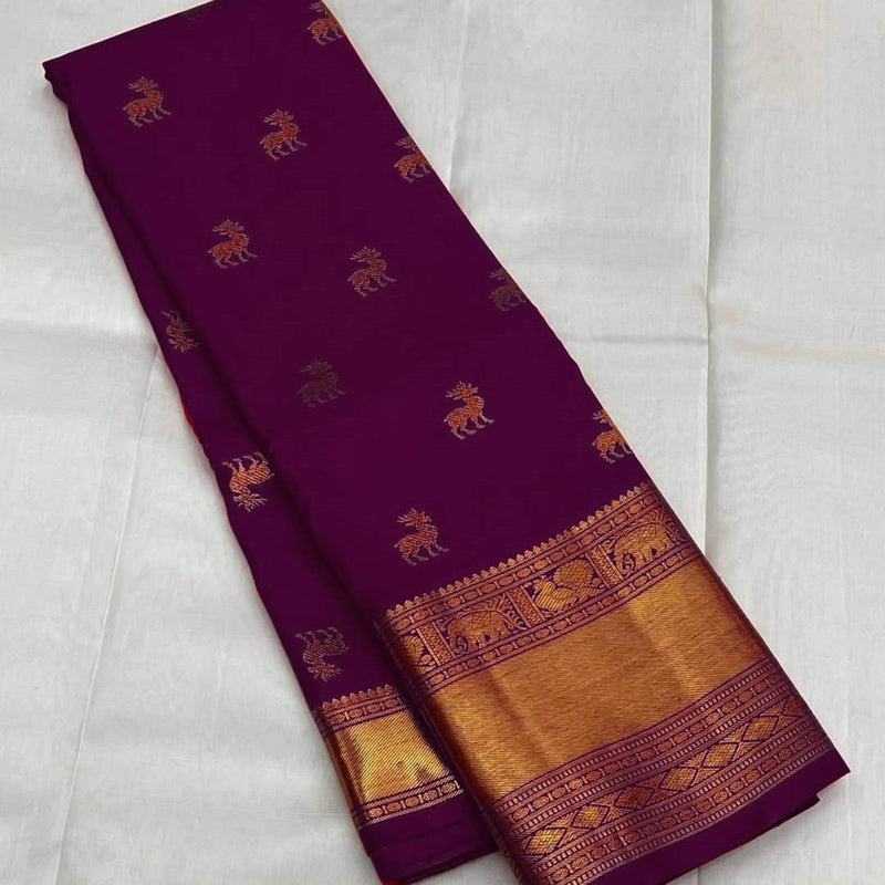 Purple Kanjivaram Silk Saree | Bridal & Festive Wear
