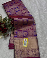 Purple Kanjivaram Silk Saree | Festive & Party Wear