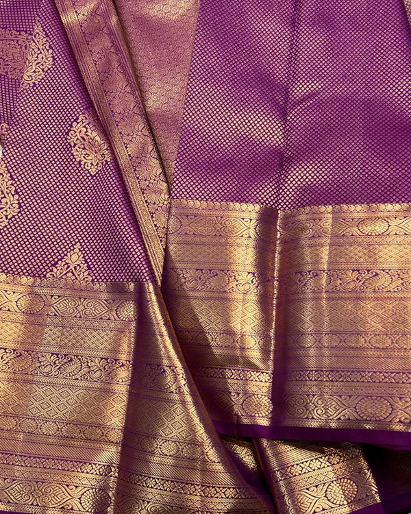 Purple Kanjivaram Silk Saree | Festive & Party Wear