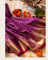Purple Kanjivaram Silk Saree | Traditional Wedding Wear