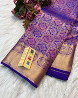 Purple Kanjivaram Silk Saree | Traditional Wedding Wear