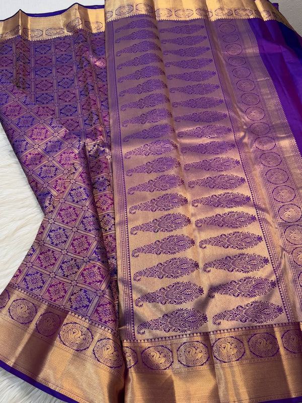 Purple Kanjivaram Silk Saree | Traditional Wedding Wear