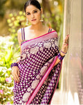 Purple Kanjivaram Silk Saree | Traditional Zari Weave
