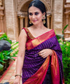 Purple Kanjivaram Silk Saree | Traditional Zari Weave