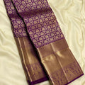 Purple Kanjivaram Silk Saree | Traditional Zari Weave