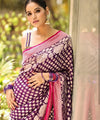 Purple Kanjivaram Silk Saree | Traditional Zari Weave