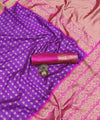 Purple Kanjivaram Silk Saree | Traditional Zari Weave