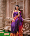 Purple Kanjivaram Silk Saree | Traditional Zari Weave
