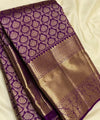 Purple Kanjivaram Silk Saree | Traditional Zari Weave