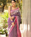 Purple Kanjivaram Silk Saree | Traditional Zari Weave