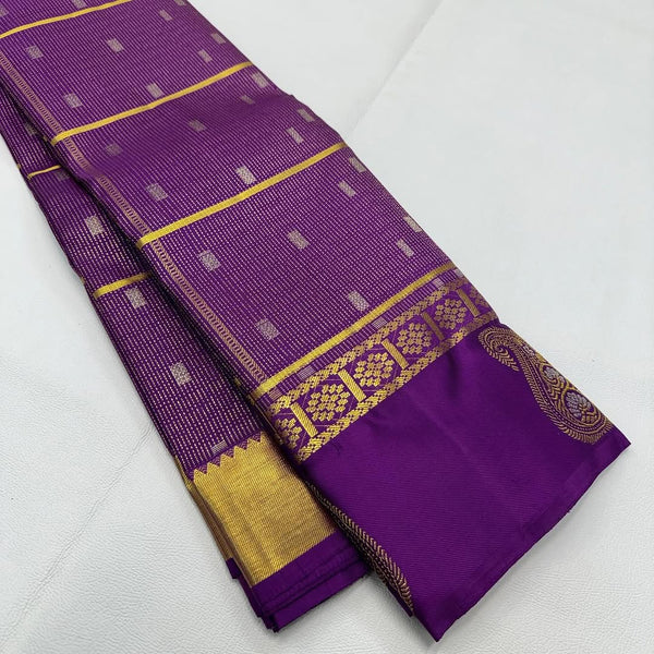 Purple Kanjivaram Silk Saree | Wedding & Reception Wear detail view