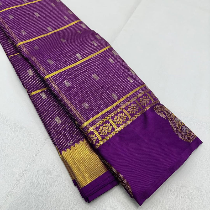 Purple Kanjivaram Silk Saree | Wedding & Reception Wear