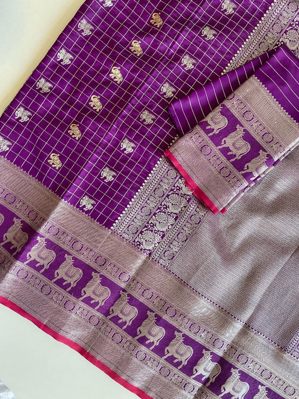 Purple Kanjivaram Silk Saree | Wedding & Reception Wear