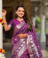 Purple Kanjivaram Silk Saree | Wedding & Reception Wear