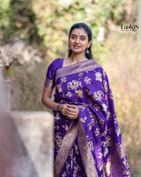 Purple Paithani Silk Saree | Ethnic Wear for Women