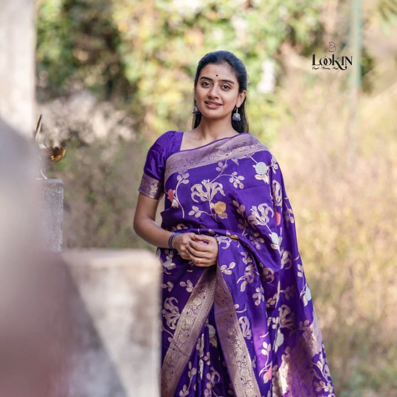 Purple Paithani Silk Saree | Ethnic Wear for Women