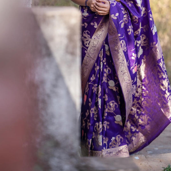 Purple Paithani Silk Saree | Ethnic Wear for Women