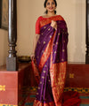 Purple Paithani Silk Saree | Festival & Ceremony Wear