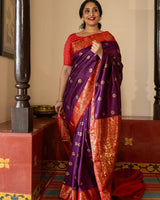 Purple Paithani Silk Saree | Festival & Ceremony Wear