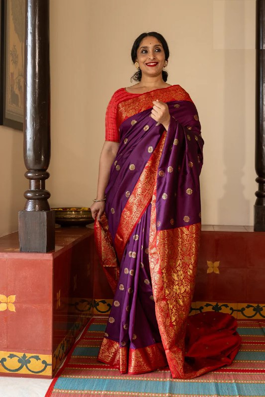 Purple Paithani Silk Saree | Festival & Ceremony Wear detail view