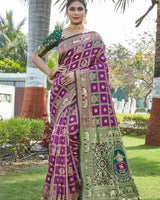 Purple Paithani Silk Saree | Traditional Wedding Wear